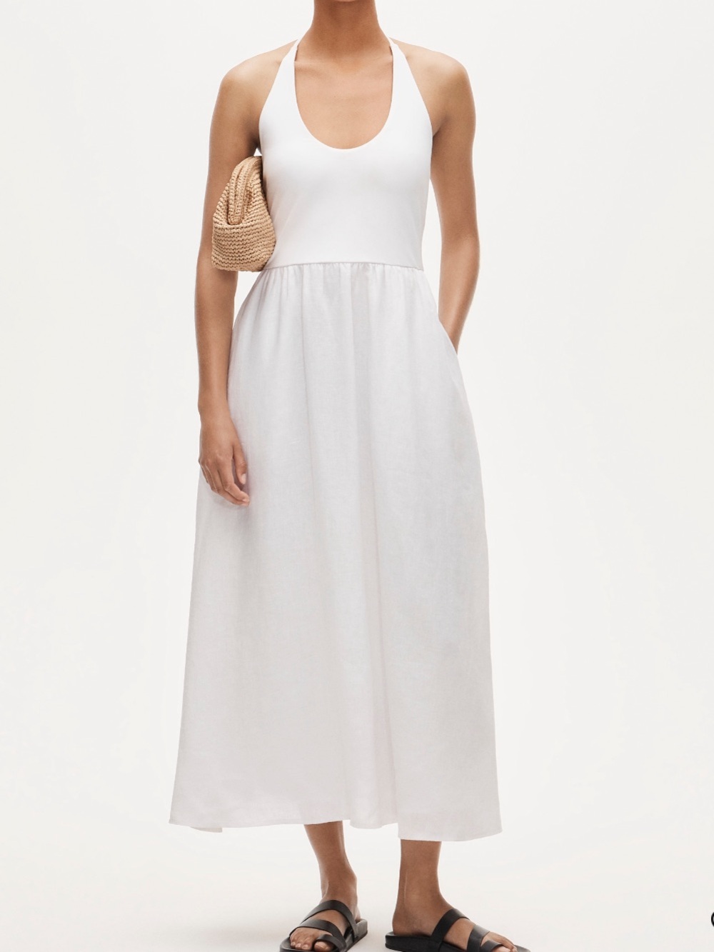 NWT J. Crew — Mixy halter dress in White